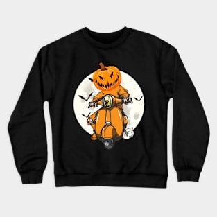 Halloween Day 2021 Pumpkin Motorcycle Lovers For Halloween 2021 Costume For Mom And Dad Halloween Trick Or Treat Crewneck Sweatshirt